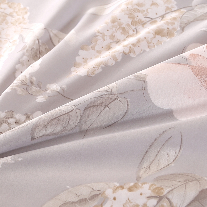 91家纺网 家纺一手货源 找家纺 富之航家纺 2024新款拼角宽边水洗天丝夏被四件套 花颜灰