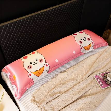 梦舒羽2025新款可水洗冰丝双人枕套凉爽枕头套枕芯套 小兔叽