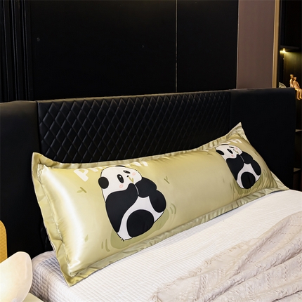 梦舒羽2025新款可水洗冰丝双人枕套凉爽枕头套枕芯套 小熊猫