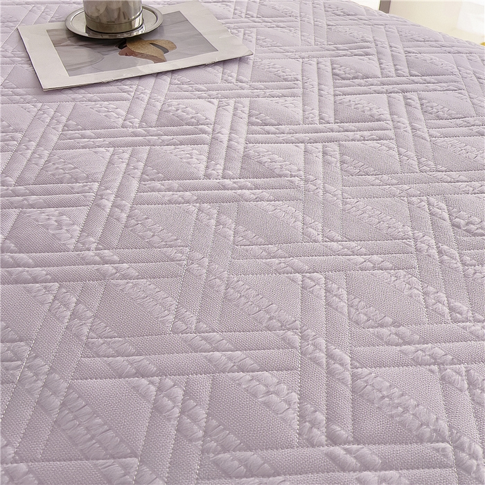 91家纺网 家纺一手货源 找家纺 十个点 2024新款亲肤水洗泡泡棉夹棉绗缝床裙款单品及套件 媚紫