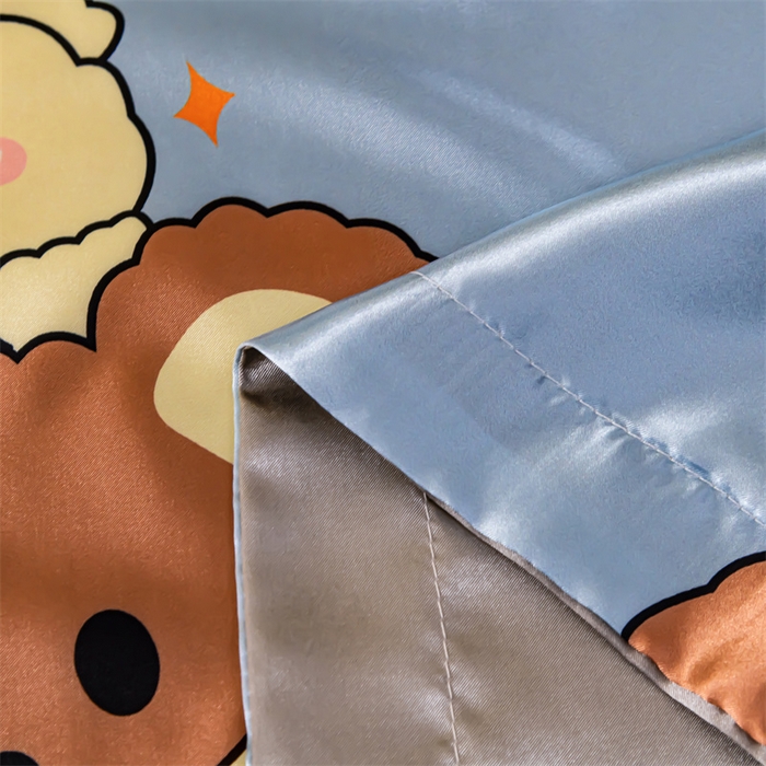 91家纺网 家纺一手货源 找家纺 梦舒羽2025新款可水洗冰丝双人枕套凉爽枕头套枕芯套 抱抱熊