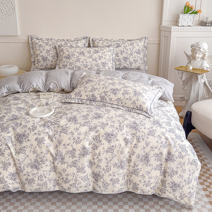 91家纺网 家纺一手货源 找家纺 丽卡家纺  家居馆 2024新款全棉四件套纯棉四件套碎花四件套 洛璃