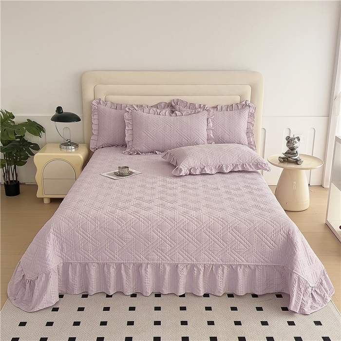 91家纺网 家纺一手货源 找家纺 （总）十个点 2024新款软糯舒适水洗泡泡棉夹棉床盖款单品及套件