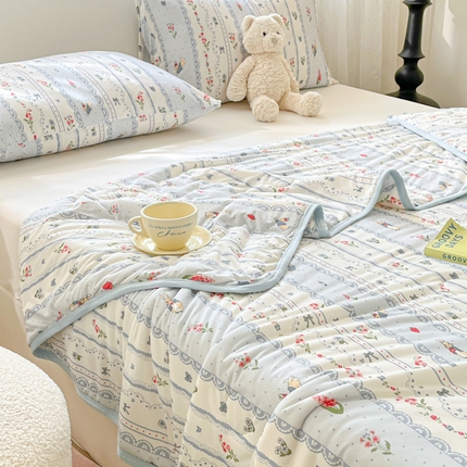 葡萄家 2024新款A类母婴级大豆纤维牛奶丝针织棉夏凉被 奶昔小兔