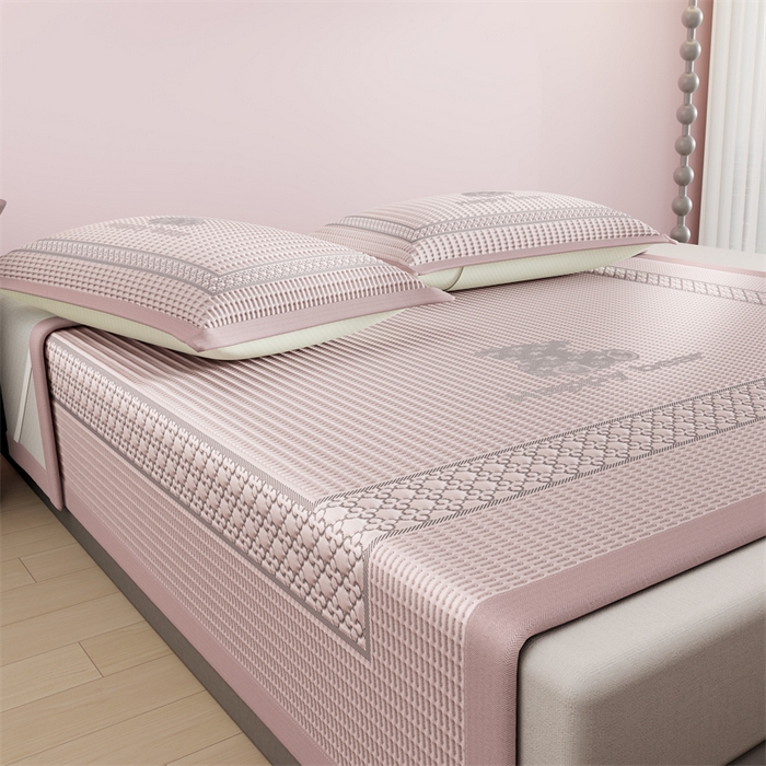 91家纺网 家纺一手货源 找家纺 伊被源 2024新款冰豆豆凉感PE软凉席--南极熊 南极熊-粉