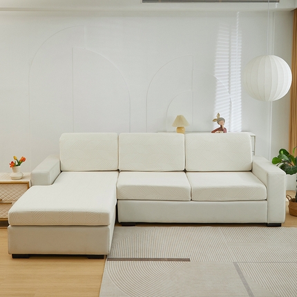 飞翔家纺 2024新款提花叶草沙发笠 米白色