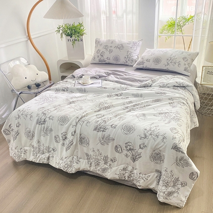 91家纺网 家纺一手货源 找家纺 ME/ERA HOME寐时代 2024新款泡泡棉印花夏被四件套 玫瑰花园