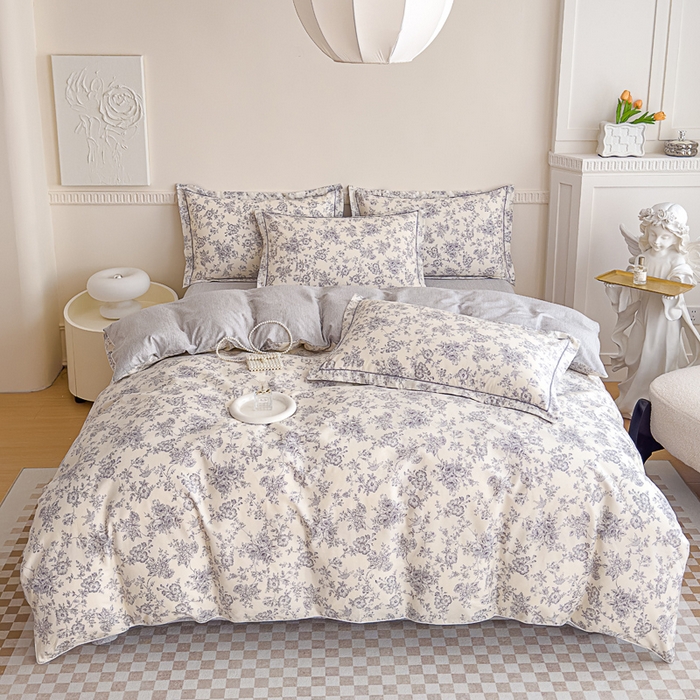 91家纺网 家纺一手货源 找家纺 丽卡家纺  家居馆 2024新款全棉四件套纯棉四件套碎花四件套 洛璃