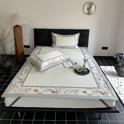 三味舒屋 2026新款凉感抗菌防螨印花冰丝养生席手绘系列【花卉】床席款 晚芙