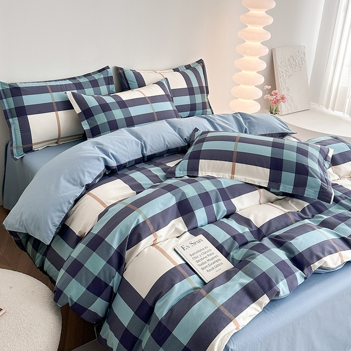 91家纺网 家纺一手货源 找家纺 凌云家纺 2025新款A类13372全棉床单款四件套学生宿舍三件套 格调生活