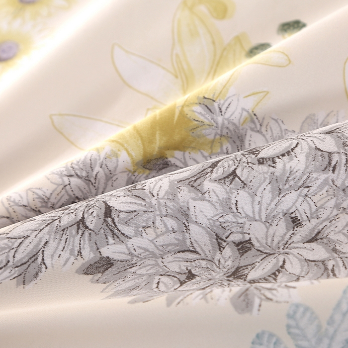 91家纺网 家纺一手货源 找家纺 富之航家纺 2024新款拼角宽边水洗天丝夏被四件套 叶知秋咖