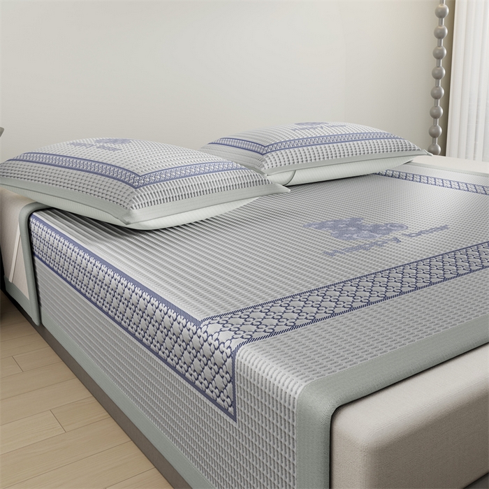 91家纺网 家纺一手货源 找家纺 伊被源 2024新款冰豆豆凉感PE软凉席--南极熊 南极熊-灰