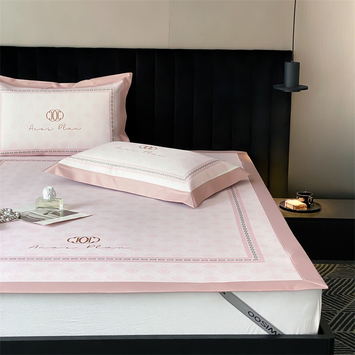 91家纺网 家纺一手货源 找家纺 三味舒屋 2025新款凉感抗菌防螨印花冰丝养生席手绘系列床席款【简欧】  安娜粉