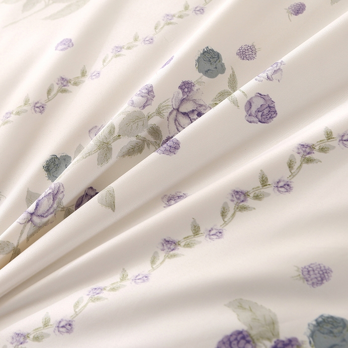 91家纺网 家纺一手货源 找家纺 富之航家纺 2024新款拼角宽边水洗天丝夏被四件套 园艺紫