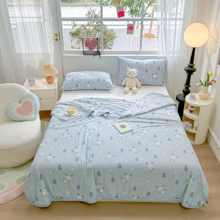 91家纺网 家纺一手货源 找家纺 葡萄家 2024新款A类母婴级大豆纤维牛奶丝针织棉夏凉被 小狗日记