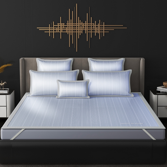 91家纺网 家纺一手货源 找家纺 伊被源 2024新款亲肤舒适品味生活凉感席 宝石蓝