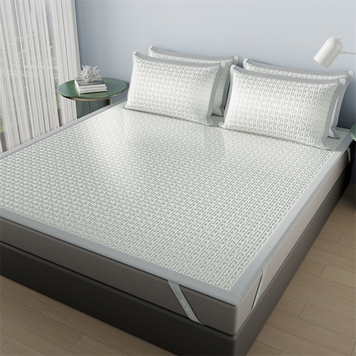 91家纺网 家纺一手货源 找家纺 伊被源 2024新款冰豆豆凉感PE软凉席--迷宫 迷宫-灰