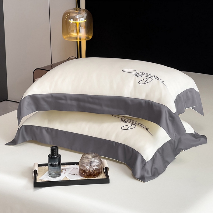 91家纺网 家纺一手货源 找家纺 瑞驰家纺 2024新款60兰精天丝四件套-罗莎琳 奶昔白