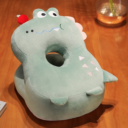 仟亿莱 2024新款多巴胺动物系列冰丝双面午睡枕 冰丝双面顽皮鳄