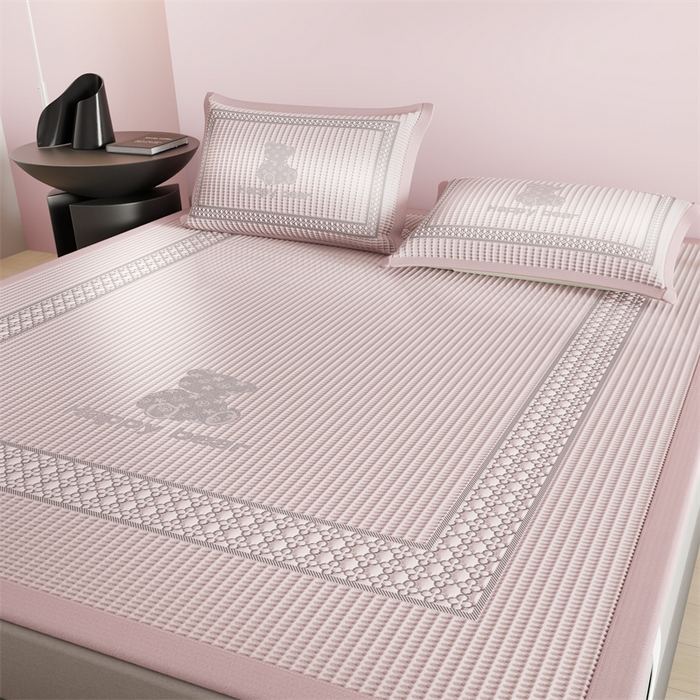 91家纺网 家纺一手货源 找家纺 伊被源 2024新款冰豆豆凉感PE软凉席--南极熊 南极熊-粉