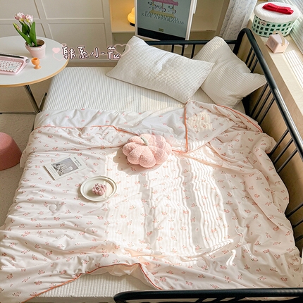 91家纺网 家纺一手货源 找家纺 顾里家纺 2024新款ins韩系华夫格夏凉被夏被空调被 韩系小花