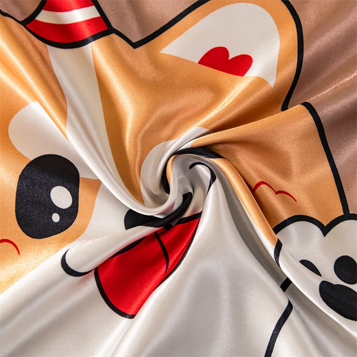 91家纺网 家纺一手货源 找家纺 梦舒羽2025新款可水洗冰丝双人枕套凉爽枕头套枕芯套 可爱汪