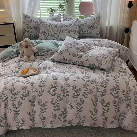 91家纺网 家纺一手货源 找家纺 多品家纺 2024年直播爆款12868全棉四件套 叶雨风