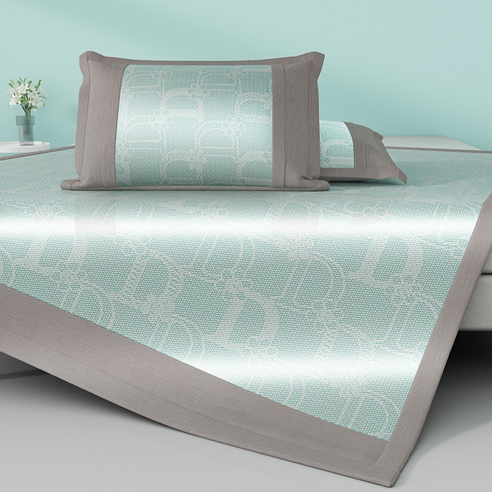 91家纺网 家纺一手货源 找家纺 伊被源 2024新款抗菌水洗绣花冰丝席--迪斯尼 迪斯尼-冰清绿