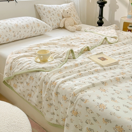 葡萄家 2024新款A类母婴级大豆纤维牛奶丝针织棉夏凉被 花开半夏