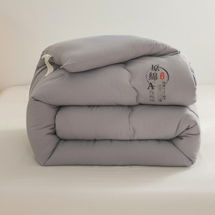 91家纺网 家纺一手货源 找家纺 好梦缘 2024新款供直播水洗棉大豆纤维春秋被夏被子被芯 灰色