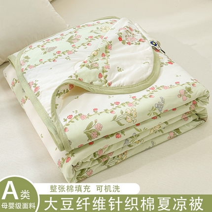 91家纺网 家纺一手货源 找家纺 （总）葡萄家 2025新款A类母婴级大豆纤维牛奶丝针织棉夏凉被（提供买家秀）
