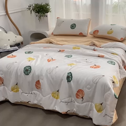 91家纺网 家纺一手货源 找家纺 ME/ERA HOME寐时代 2024新款泡泡棉印花夏被四件套 南瓜乐园