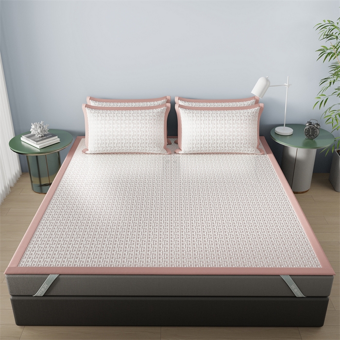 91家纺网 家纺一手货源 找家纺 伊被源 2024新款冰豆豆凉感PE软凉席--迷宫 迷宫-粉