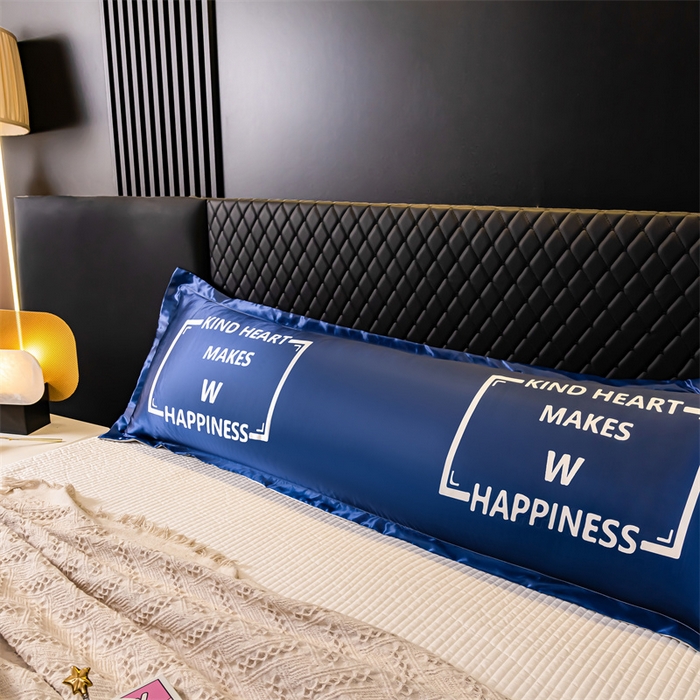 91家纺网 家纺一手货源 找家纺 梦舒羽2025新款可水洗冰丝双人枕套凉爽枕头套枕芯套 开心一刻