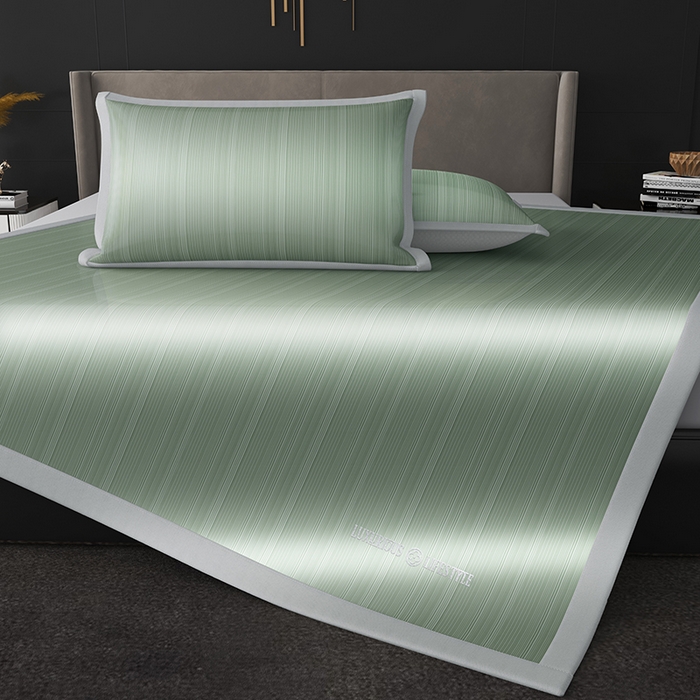 91家纺网 家纺一手货源 找家纺 伊被源 2024新款亲肤舒适品味生活凉感席 清透绿