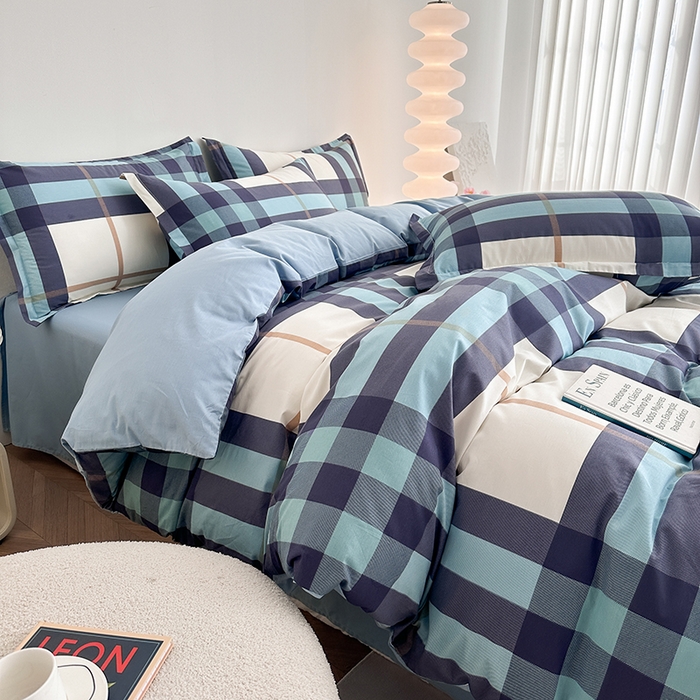 91家纺网 家纺一手货源 找家纺 凌云家纺 2025新款A类13372全棉床单款四件套学生宿舍三件套 格调生活