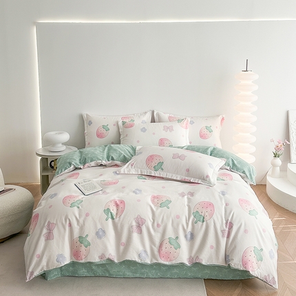 91家纺网 家纺一手货源 找家纺 （总）凌云家纺 2025新款A类13372全棉床单款四件套学生宿舍三件套