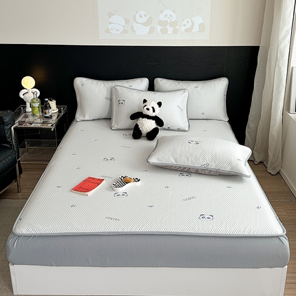 91家纺网 家纺一手货源 找家纺 （总）2024 新款A类立体提花冰豆豆凉感抗菌凉席床笠款