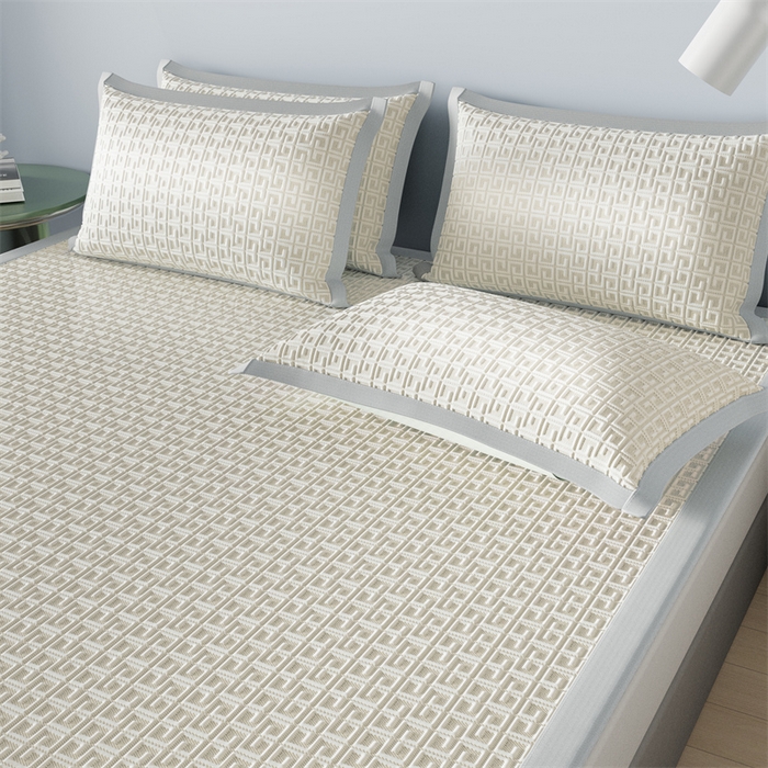 91家纺网 家纺一手货源 找家纺 伊被源 2024新款冰豆豆凉感PE软凉席--迷宫 迷宫-黄