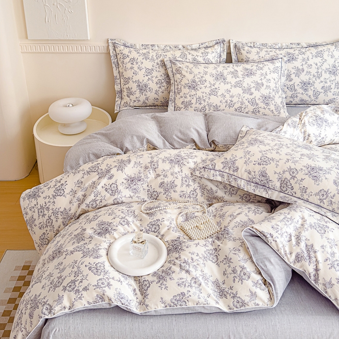 91家纺网 家纺一手货源 找家纺 丽卡家纺  家居馆 2024新款全棉四件套纯棉四件套碎花四件套 洛璃