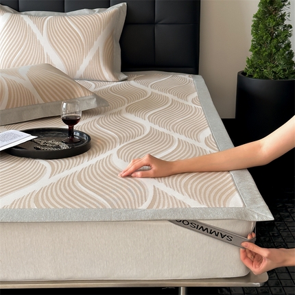 91家纺网 家纺一手货源 找家纺 （总）三味舒屋 2025新款轻奢主义抗菌防螨凉感提花冰丝养生席床席款