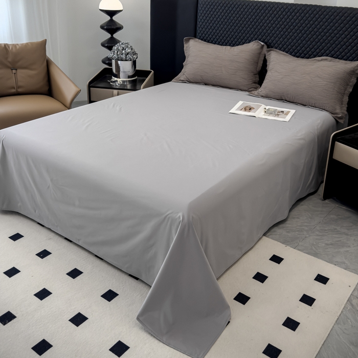 91家纺网 家纺一手货源 找家纺 金丝鸟家纺 2024新款全棉水洗棉提花四件套 水漾 浅灰