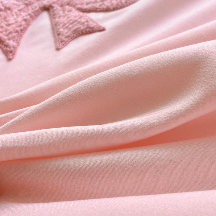 91家纺网 家纺一手货源 找家纺 沐慕 2024新款毛巾绣印花夏被四件套 蝴蝶结-粉