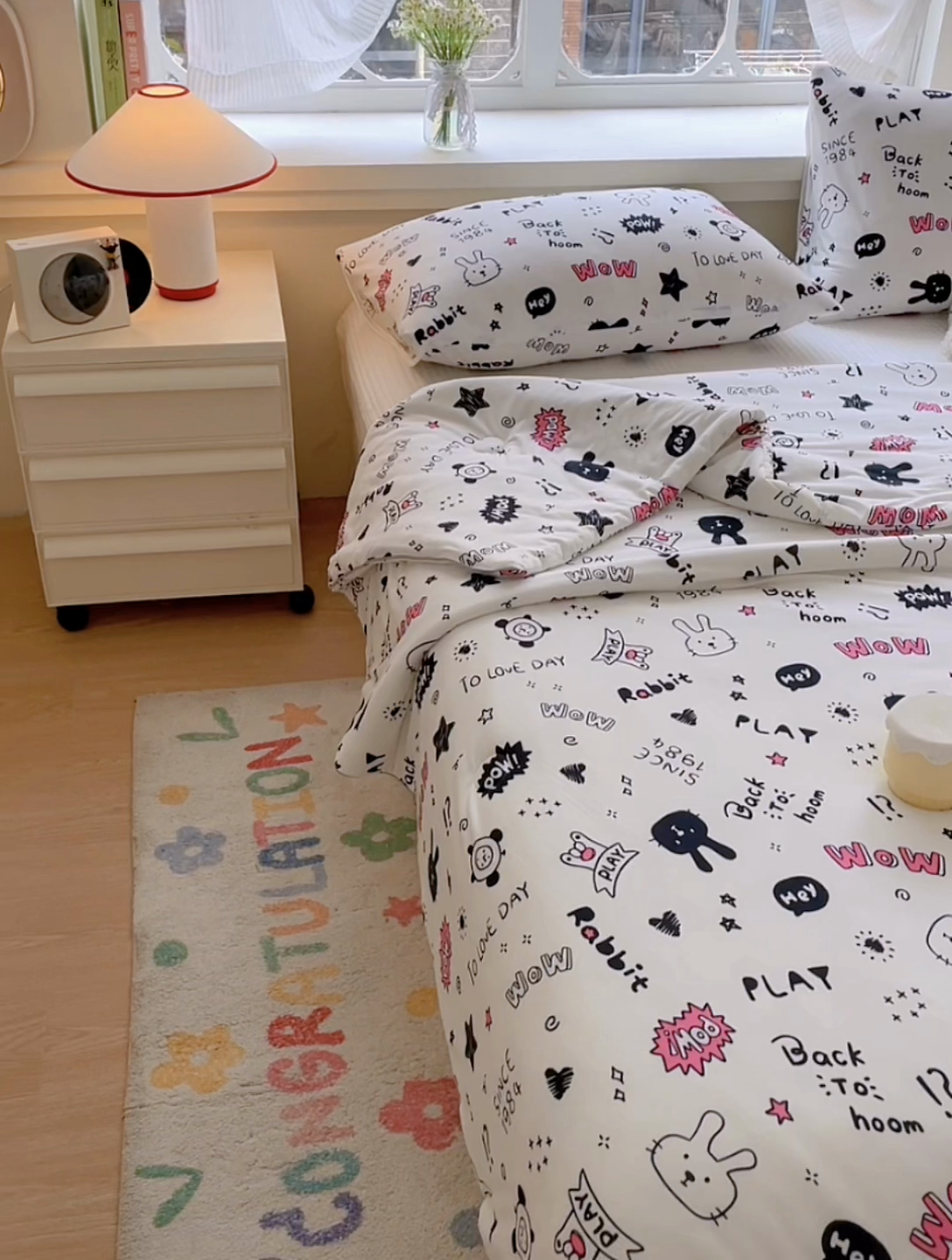 91家纺网 家纺一手货源 找家纺 沐慕 2024新款小清新加厚亲肤针织棉夏被 甜酷派对