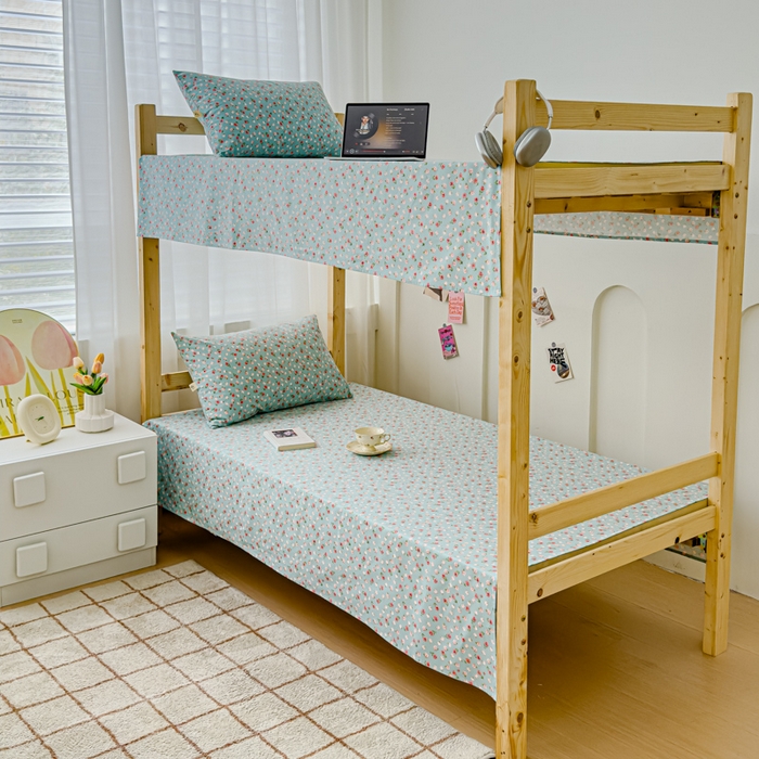 91家纺网 家纺一手货源 找家纺 金丝鸟 2024新款学生款A类全棉老粗布床单 小玫瑰