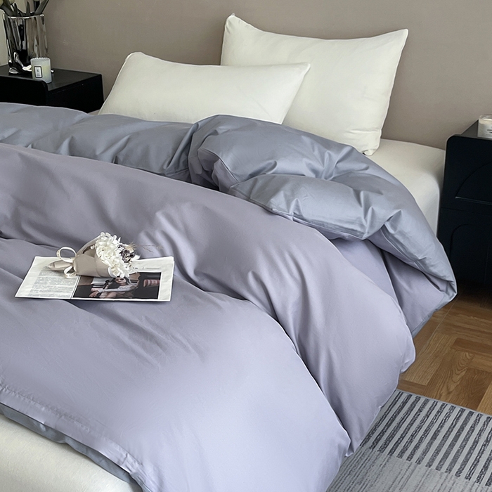 91家纺网 家纺一手货源 找家纺 澳梵2024新款60s全棉纯色单品被套 暮山紫