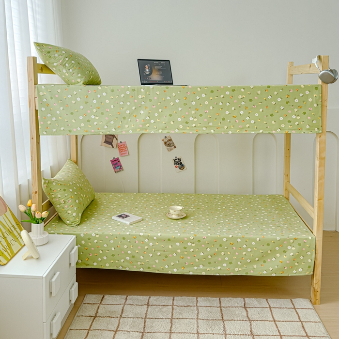 91家纺网 家纺一手货源 找家纺 金丝鸟 2024新款学生款A类全棉老粗布床单 花田