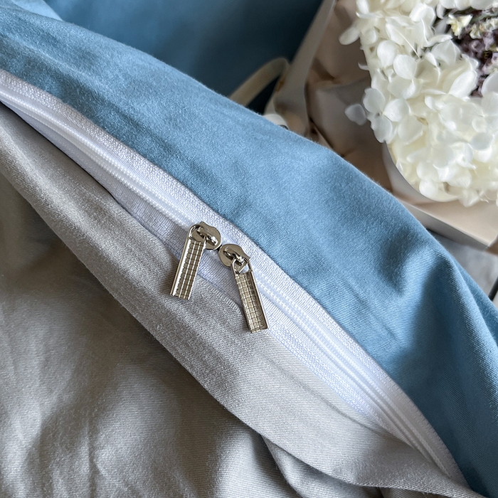 91家纺网 家纺一手货源 找家纺 澳梵2024新款60s全棉纯色单品被套 莱茵蓝-椰子灰