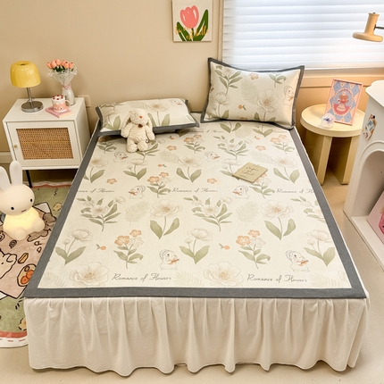 沐慕 2024新款小清新印花冰藤席空调席系列 冰藤-森系小兔