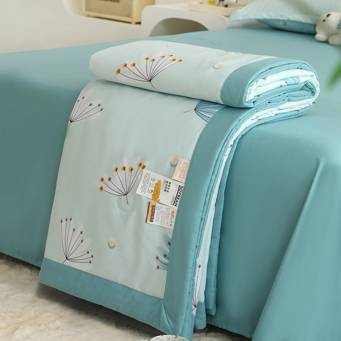 91家纺网 家纺一手货源 找家纺 优布加 2024新款水洗棉大豆被夏被大豆纤维空调被夏凉被 小美好